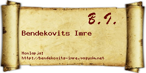 Bendekovits Imre névjegykártya