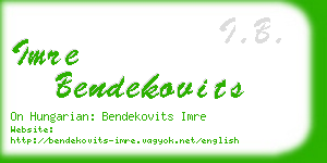 imre bendekovits business card